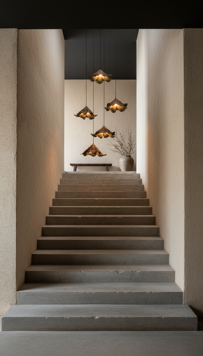 Wabi Sabi Handmade Ceramic Pendant Chandelier, Custom Made Ceramic Pendant Lamp, Home Decor Lighting, Home Gift
