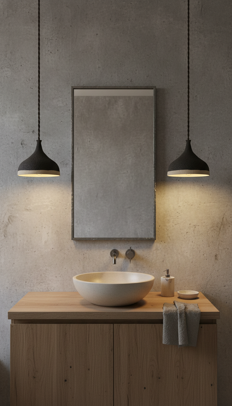 Assia black & white handmade ceramic pendant light, wabi sabi stoneware – image 8