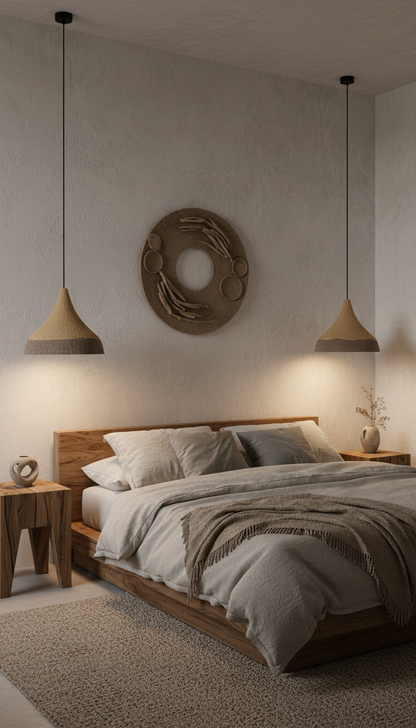 Wabi Sabi Large Handmade Dome Pendant Lighting, Natural Color Pendant Chandelier, Kitchen Island Chandelier, Living Room Pendant Chandelier