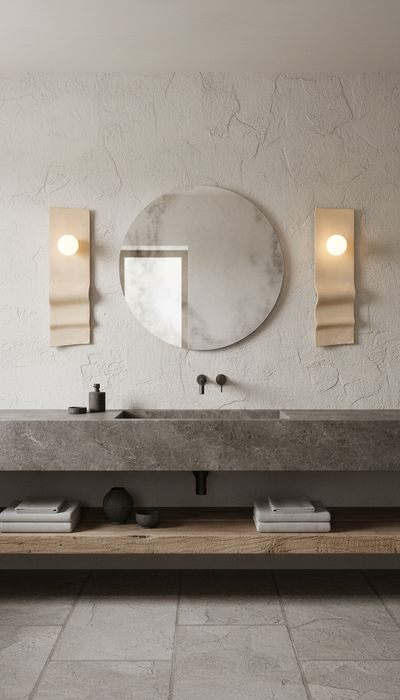 Beige Handmade Amorf Wall Sconce, Wabi Sabi Decorative Wall Lamp, Handmade Lighting