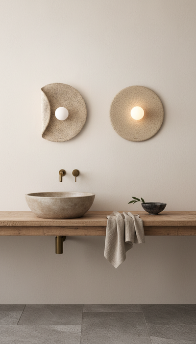 Wabi Sabi El Yapımı Seramik Duvar Aplikleri, Yatak Odası Özel Duvar Lambası, Modern Ev Hediyesi
