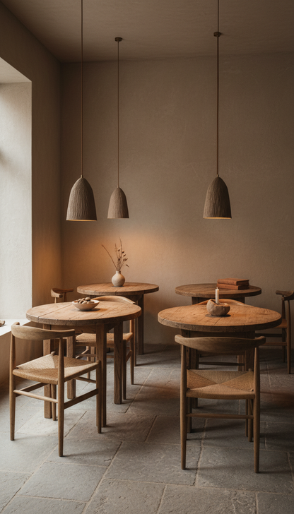 Brown Japandi Handmade Ceramic Pendant Light, Wabi Sabi Ceilling Lamp, Home  Decor Lampsade