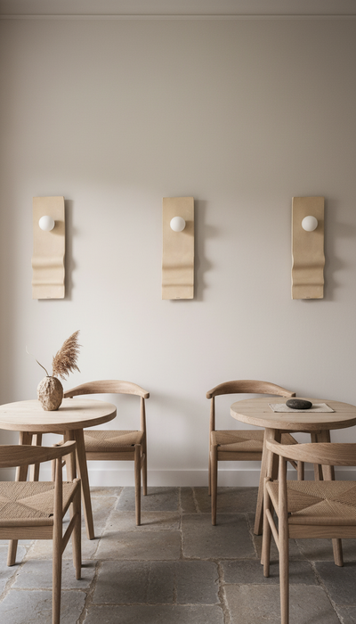 Beige Handmade Amorf Wall Sconce, Wabi Sabi Decorative Wall Lamp, Handmade Lighting