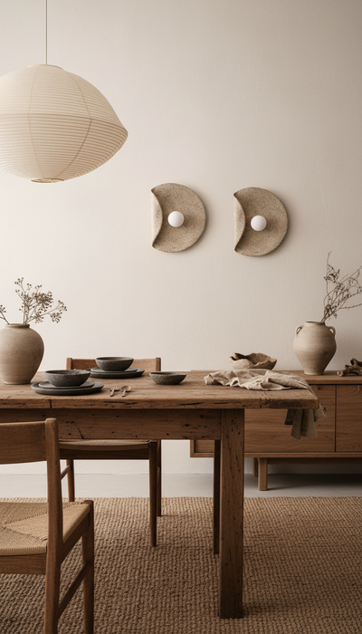 Wabi Sabi El Yapımı Seramik Duvar Aplikleri, Yatak Odası Özel Duvar Lambası, Modern Ev Hediyesi
