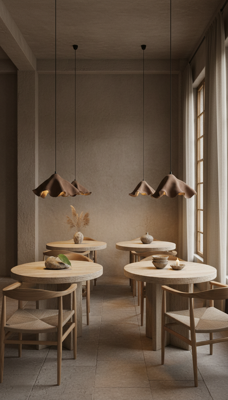 Kaira – handmade brown ceramic pendant light in natural clay, Geza Ceramic – image 7