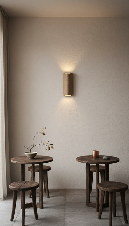 Japandi Handmade Ceramic Wall Sconces, Wabi Sabi Natural Ceramic Wall Lamp,