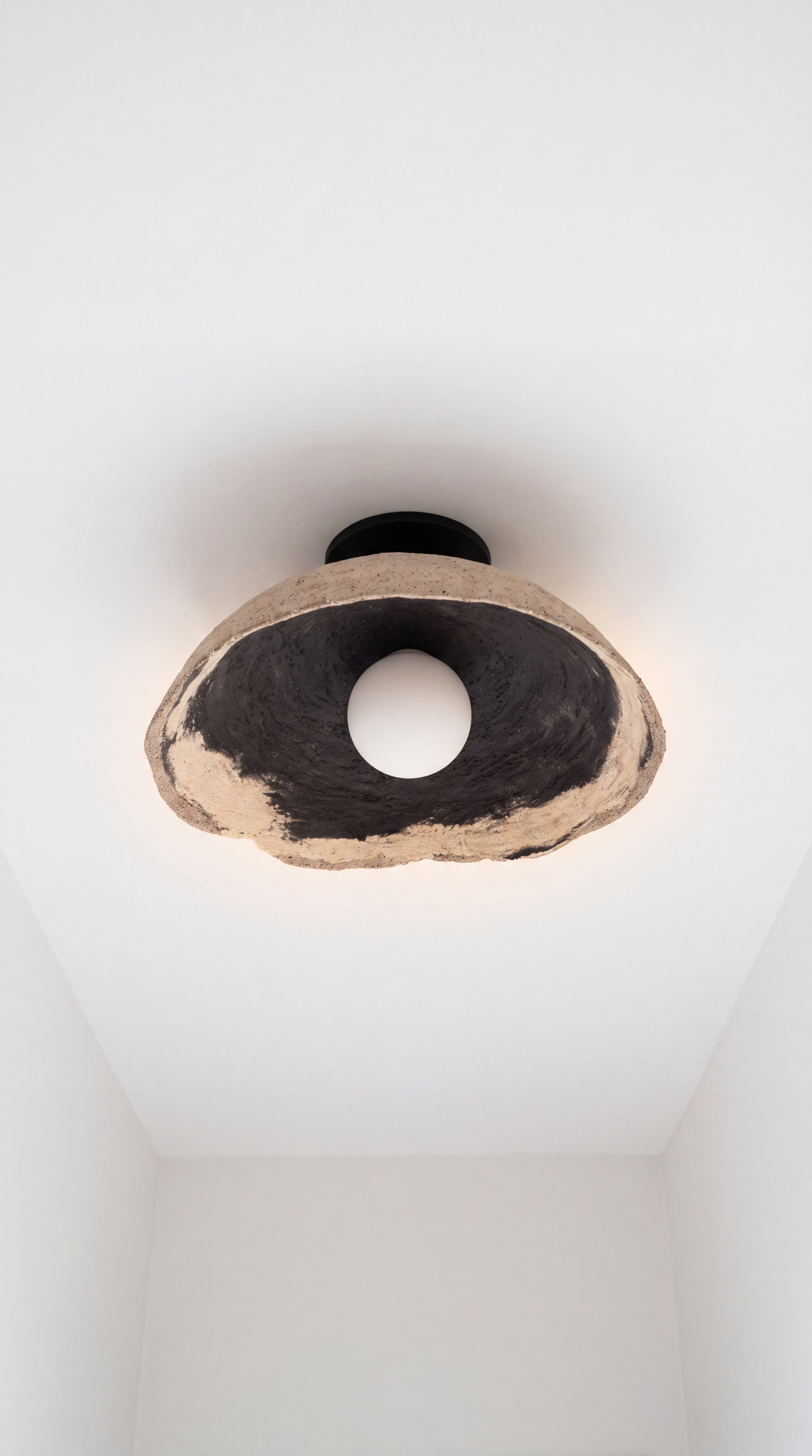 Handmade Ceramic Flush Mount Ceiling Light – Wabi Sabi Modern Ceiling Lamp