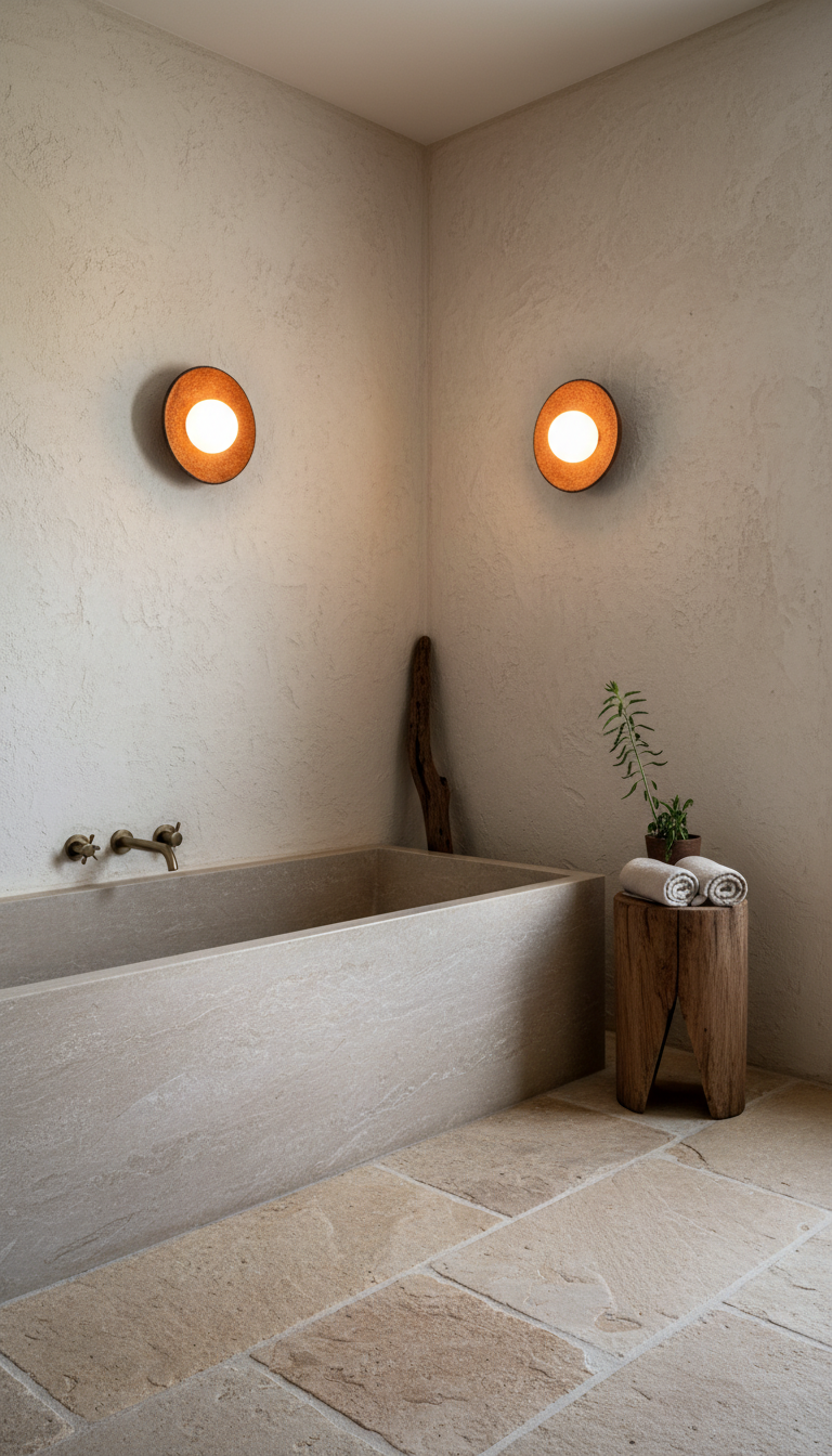 Handgefertigte Wandleuchte aus Terrakotta: Moderne Keramik-Wandleuchte