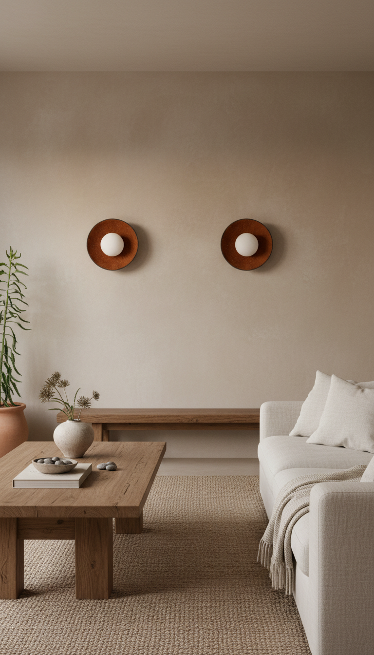 Handgefertigte Wandleuchte aus Terrakotta: Moderne Keramik-Wandleuchte