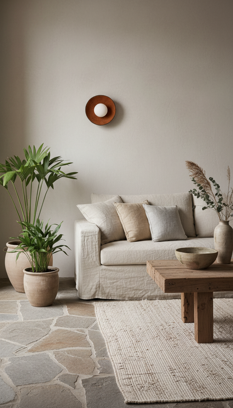 Handgefertigte Wandleuchte aus Terrakotta: Moderne Keramik-Wandleuchte