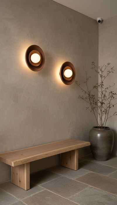 Modern Terracota Wall Sconce, Handmade Ceramic Wall Lamp, Wabi Sabi Ceramic Wall Light,