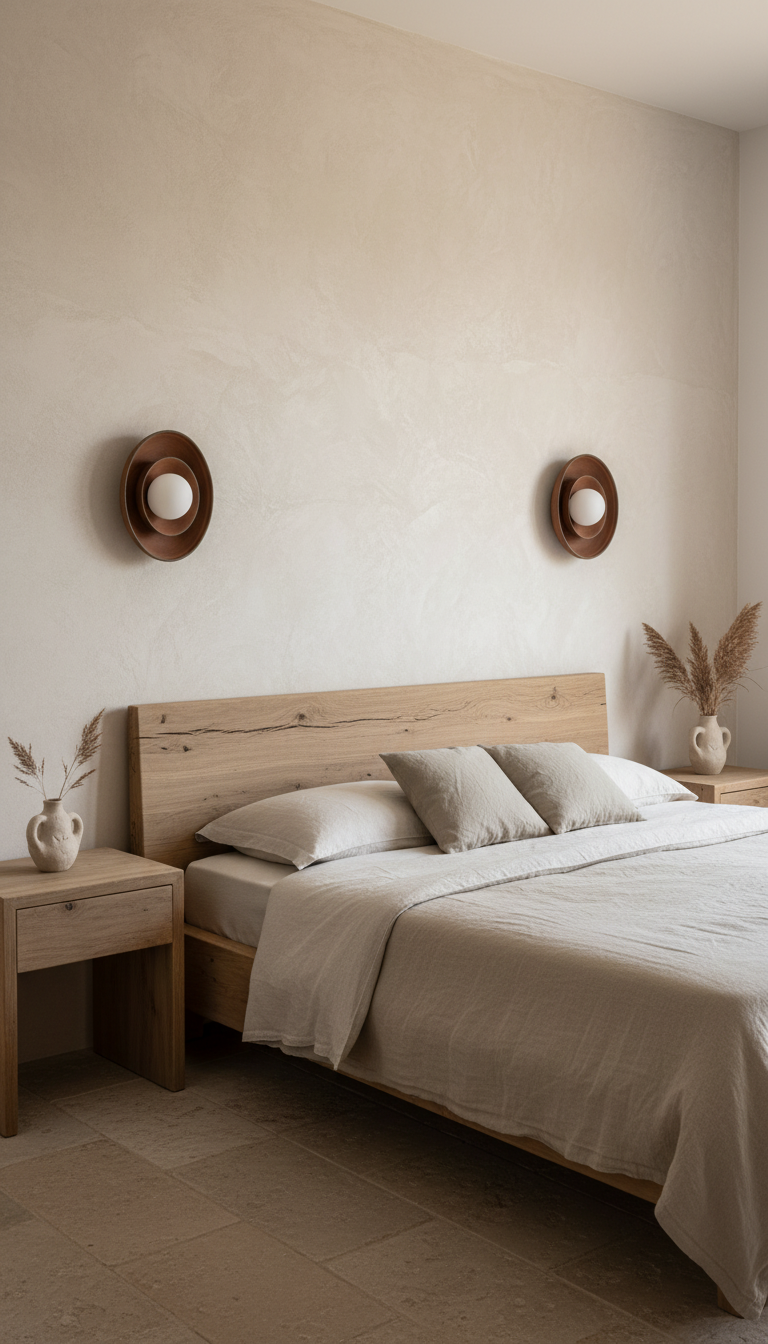 Moderne Wandleuchte aus Terrakotta, handgefertigte Keramik-Wandlampe, Wabi-Sabi-Keramik-Wandleuchte