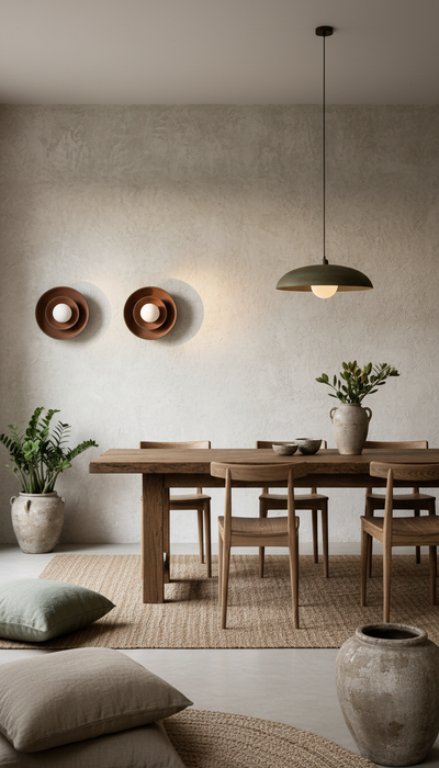 Modern Terracota Wall Sconce, Handmade Ceramic Wall Lamp, Wabi Sabi Ceramic Wall Light,