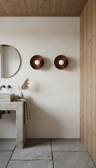 Modern Terracota Wall Sconce, Handmade Ceramic Wall Lamp, Wabi Sabi Ceramic Wall Light,