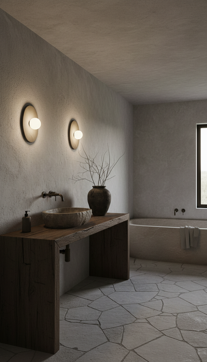 Oval El Yapımı Seramik Duvar Lambası