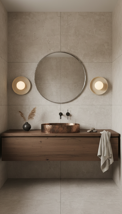 Beige Stoneware Wall Sconces