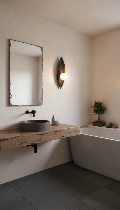 Ceramic Black wall light Handmade Wall Sconces