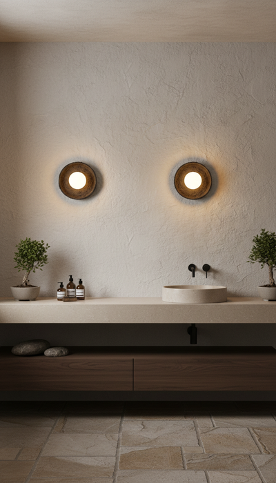 19 inches Japandi Handmade Ceramic Wall Sconce, Wabi Sabi Wall Lamp, Home Decor Wall Light, Home Gift