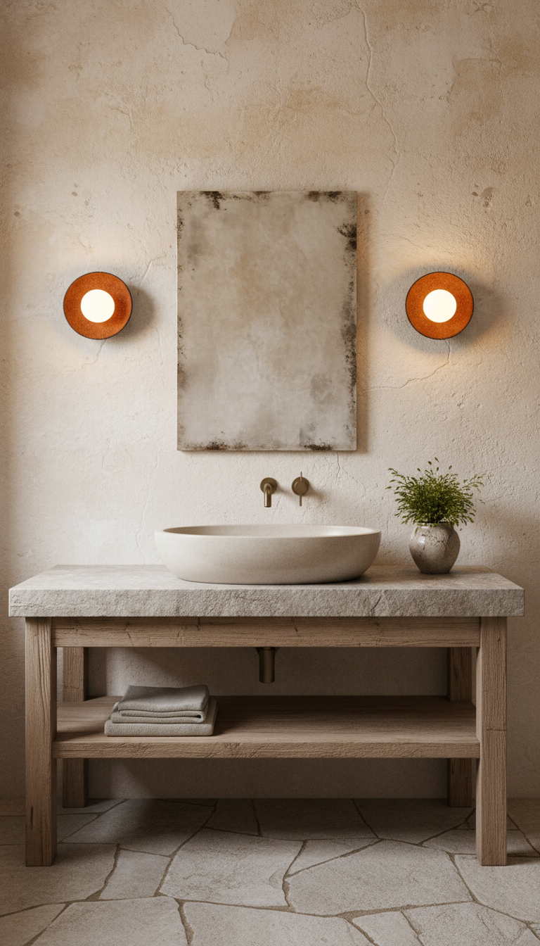 Wabi Sabi Handmade Ceramic Wall Lamp, Terracotta Ceramic Wall Sconces,
