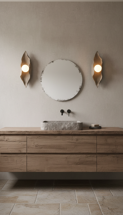 Ceramic Greywall light Handmade Wall Sconces