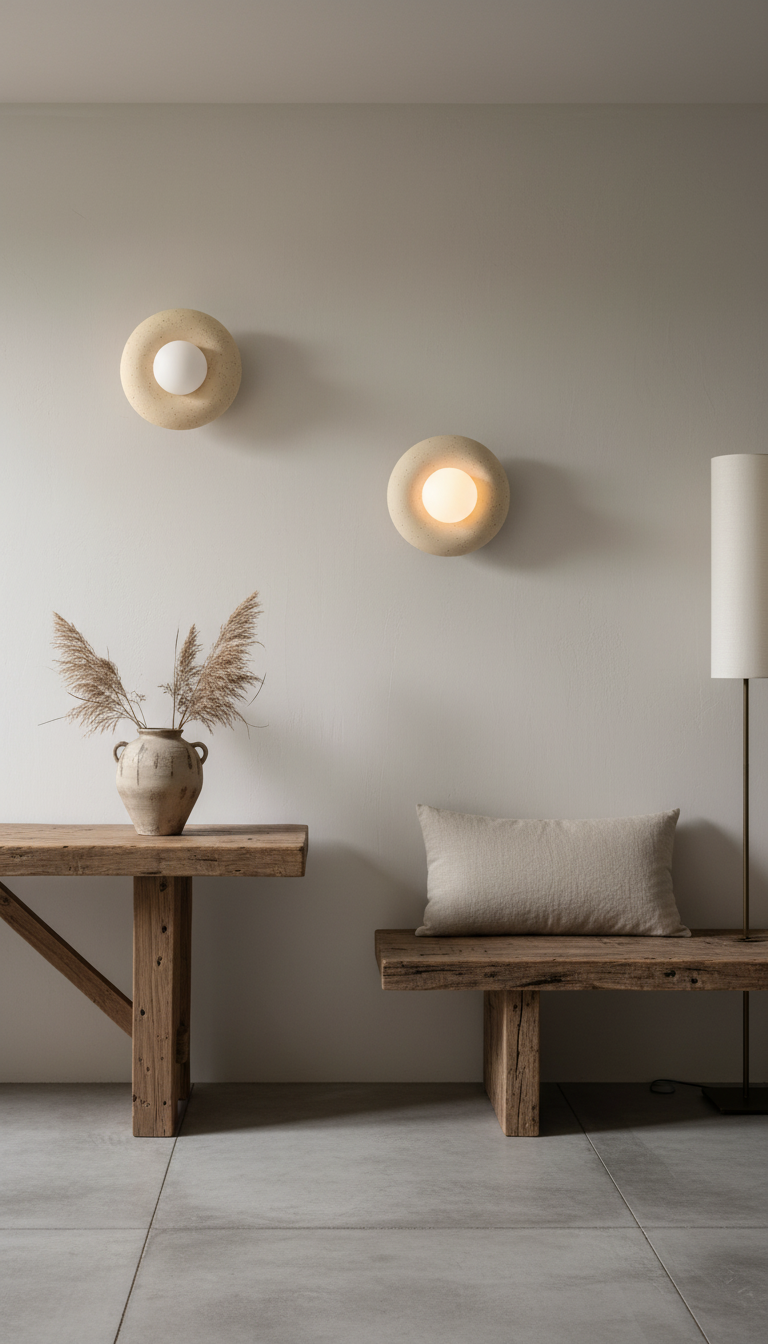 Moderne, minimalistische, handgefertigte Keramik-Wandleuchte, Sonderanfertigung: Handgefertigte Keramik-Wandlampe