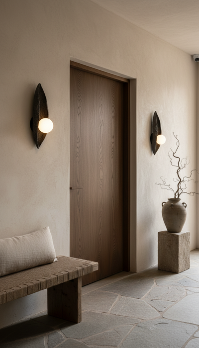 Ceramic Black wall light Handmade Wall Sconces