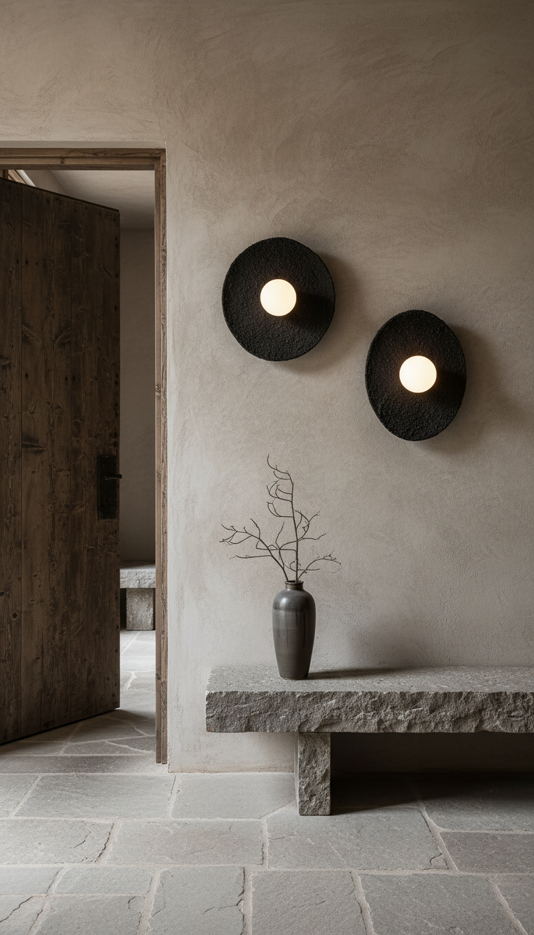 Tovan black handmade ceramic pendant light, wabi sabi stoneware – image 4