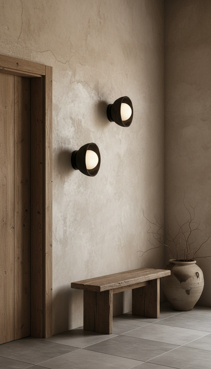 Black Stoneware Sconces