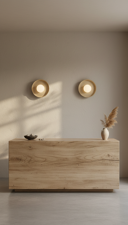 Beige Stoneware Wall Sconces