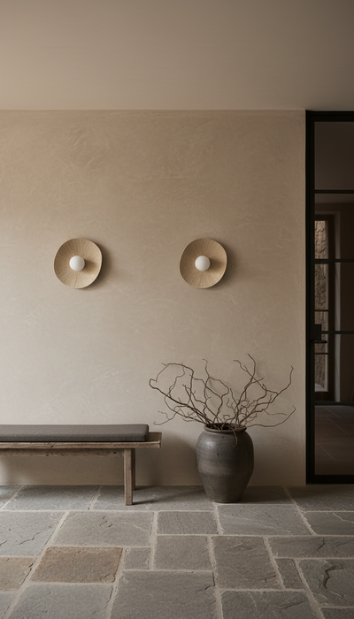 Beige Amorf Ceramic Wall Sconces