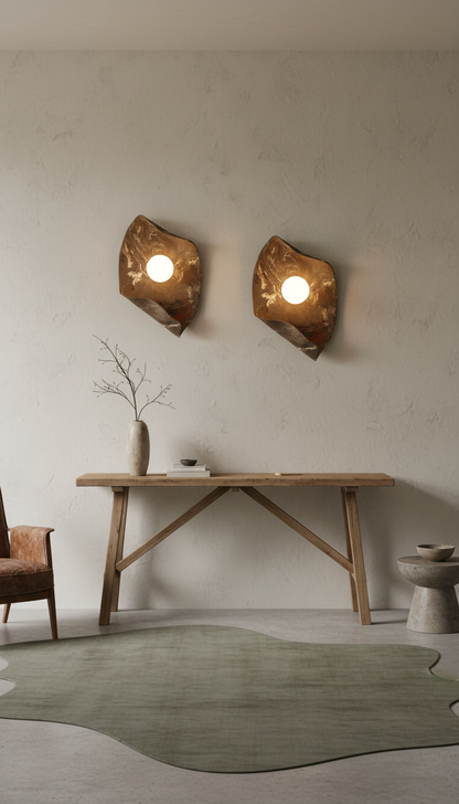 22" Wabi Sabi Handgemachte Keramik Wandlampe, Japandi Keramik Wandlampe, Badezimmer Wandleuchte, Weihnachtsgeschenk