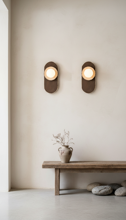 25 Zoll Moderne handgefertigte Keramik Wandlampe, Japandi Wandlampe, Badezimmer Wandleuchte, Wohngeschenk