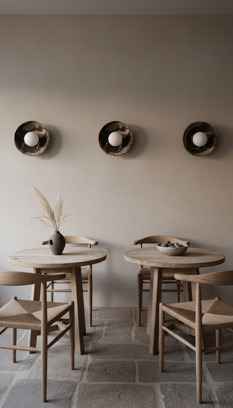 Kumo black & white handmade ceramic wall sconce, wabi sabi stoneware – image 6