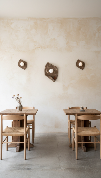 22" Wabi Sabi Handmade Ceramic Wall Sconce, Japandi Ceramic Wall Lamp, Bathroom Wall Light, Christmass Gift