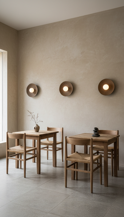 12 inches Wabi Sabi Handmade Ceramic Wall Lamp, Brown Ceramic Wall Sconces, Minimalist Wall Light