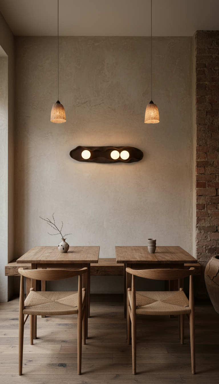Noa black handmade ceramic wall sconce, wabi sabi stoneware – image 4
