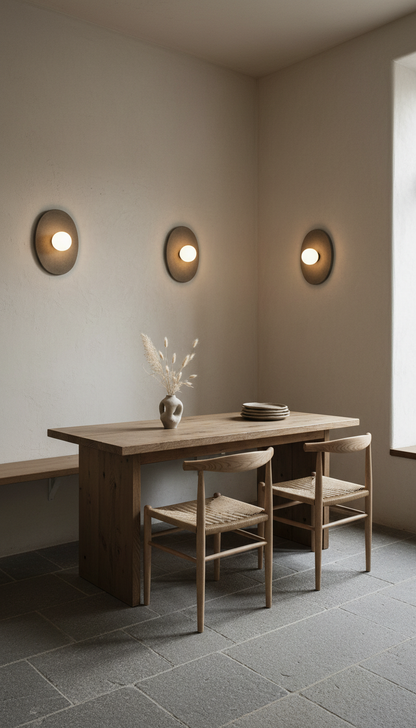 Oval El Yapımı Seramik Duvar Lambası