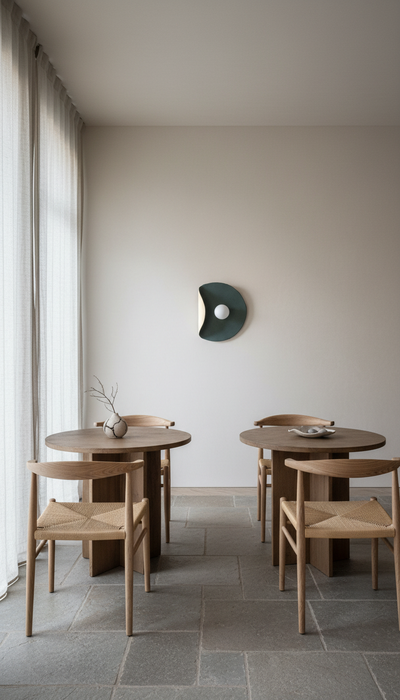 Dark Green Wall Lamp, Modern Handmade Ceramic Wall Sconce, Large Wall Decore