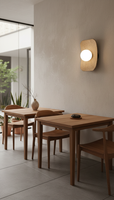 Japandi Handmade Ceramic Wall Sconces, Wabi Sabi Natural Ceramic Wall Lamp, Minimalistic Lighting, Home Decor Gift