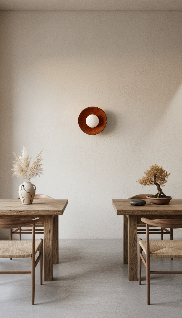 Wabi Sabi Handmade Ceramic Wall Lamp, Terracotta Ceramic Wall Sconces,