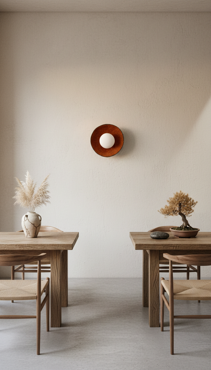Wabi Sabi Handmade Ceramic Wall Lamp, Terracotta Ceramic Wall Sconces,