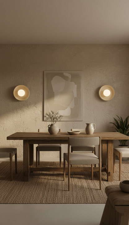 Beige Stoneware Wall Sconces