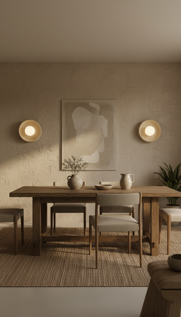 Beige Stoneware Wall Sconces