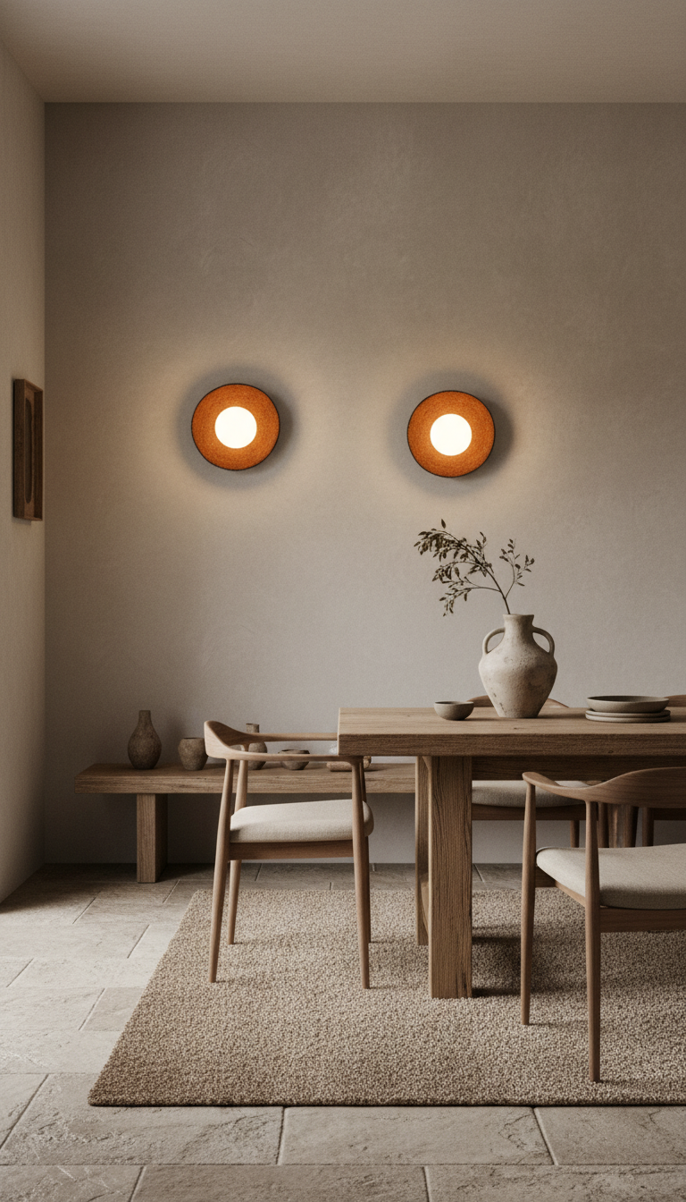 Wabi Sabi Handmade Ceramic Wall Lamp, Terracotta Ceramic Wall Sconces,