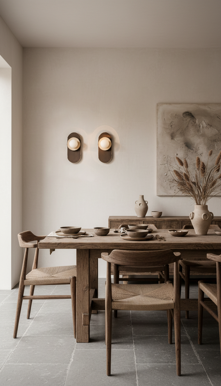 Mori – handmade brown & white ceramic wall sconce in natural clay, Geza Ceramic – image 7