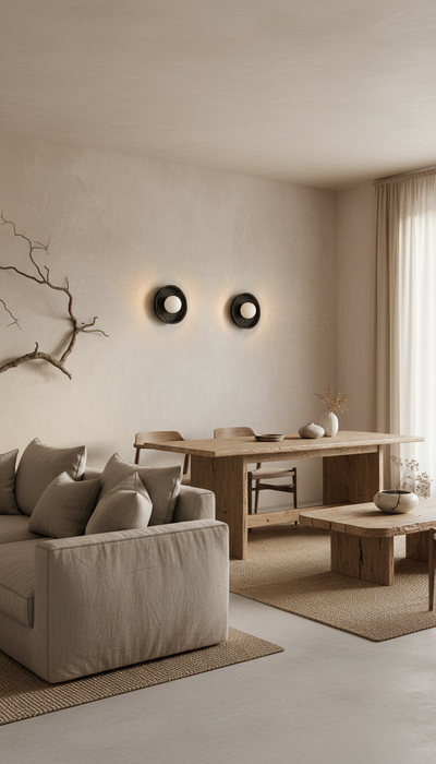 19 inches Japandi Handmade Ceramic Wall Sconce, Wabi Sabi Wall Lamp, Home Decor Wall Light, Home Gift