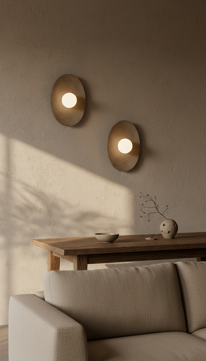 Oval El Yapımı Seramik Duvar Lambası