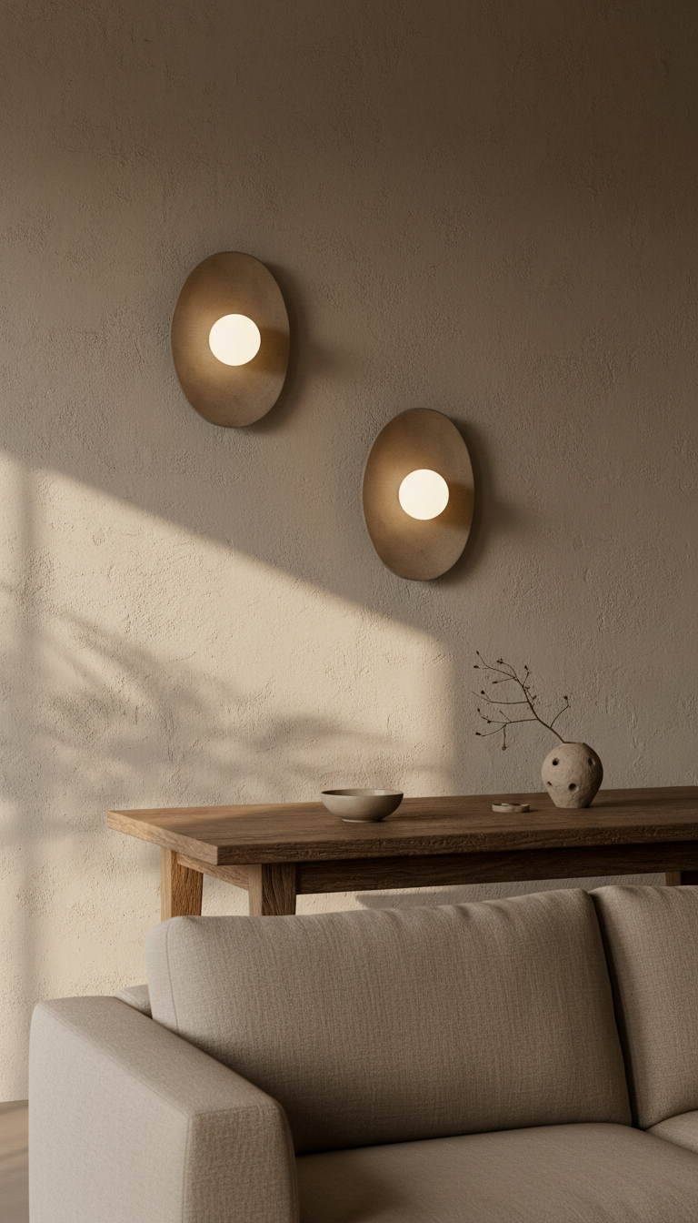 Oval El Yapımı Seramik Duvar Lambası