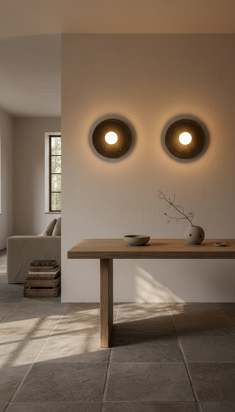 Natural Textured Handmade Wall Sconces