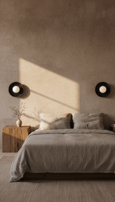 19 inches Japandi Handmade Ceramic Wall Sconce, Wabi Sabi Wall Lamp, Home Decor Wall Light, Home Gift